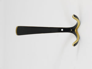 Up to 6 Midcentury Brass Double Wall Hooks by Herta Baller, Austria, 1950s