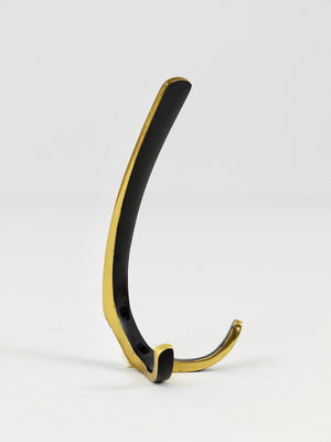 Up to 6 Midcentury Brass Double Wall Hooks by Herta Baller, Austria, 1950s