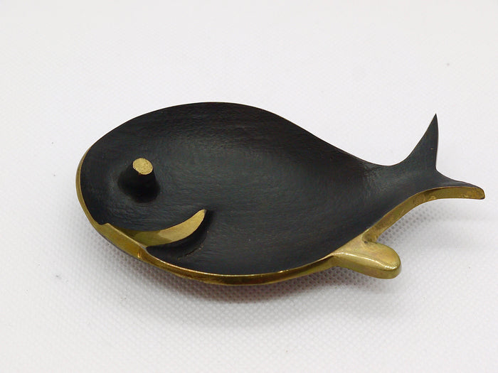 Walter Bosse Fish Midcentury Brass Bowl or Ashtray, Herta Baller, 1950s