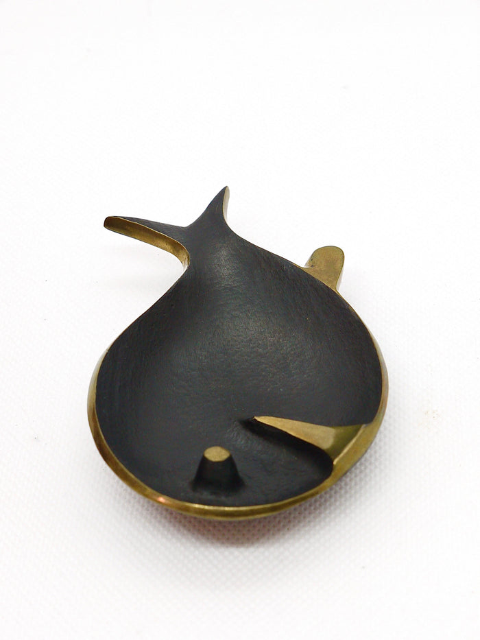 Walter Bosse Fish Midcentury Brass Bowl or Ashtray, Herta Baller, 1950s
