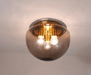 Plafonnier globe en verre Mid-Century par Peill & Putzler, Allemagne, années 1970