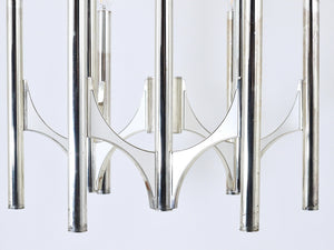 Gaetano Sciolari Sirius Silver Plated Mid-Century Chandelier, Lightolier, Italy