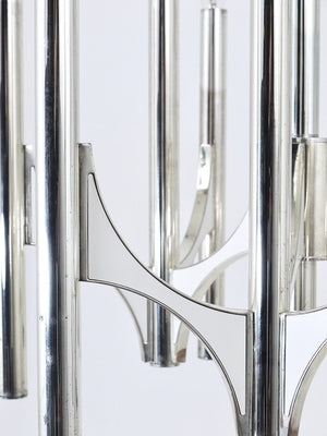 Gaetano Sciolari Sirius Silver Plated Mid-Century Chandelier, Lightolier, Italy