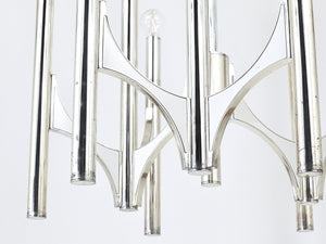 Gaetano Sciolari Sirius Silver Plated Mid-Century Chandelier, Lightolier, Italy