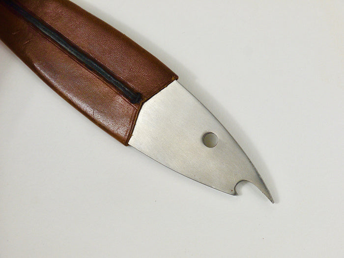 Carl Auböck Neptune Fish Bottle Opener, Leather & Steel by Amboss Austria, 1950s