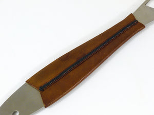 Carl Auböck Neptune Fish Bottle Opener, Leather & Steel by Amboss Austria, 1950s