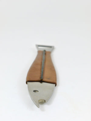 Carl Auböck Neptune Fish Bottle Opener, Leather & Steel by Amboss Austria, 1950s
