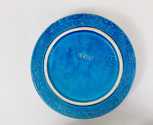 Aldo Londi Bitossi Very Large Round Rimini Blue Glazed Midcentury Ashtray, 1950s
