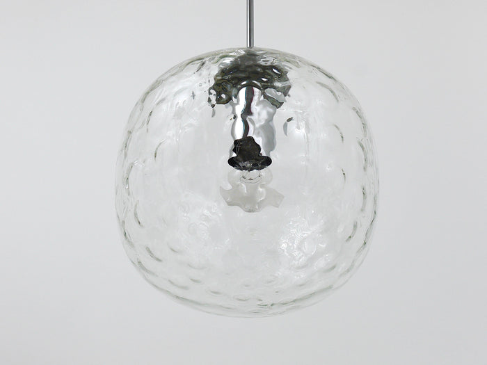 Large Limburg Bubble Glass & Chrome Globe Pendant Lamp, Germany, 1970s