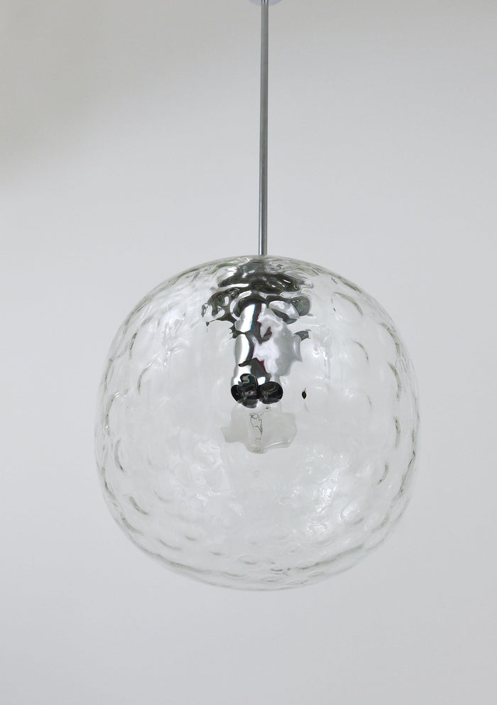 Large Limburg Bubble Glass & Chrome Globe Pendant Lamp, Germany, 1970s