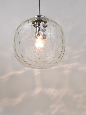 Grande lampada a sospensione a globo Limburg in vetro ghiaccio e