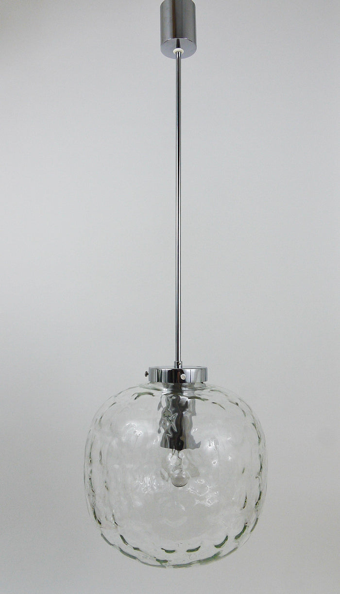 Large Limburg Bubble Glass & Chrome Globe Pendant Lamp, Germany, 1970s