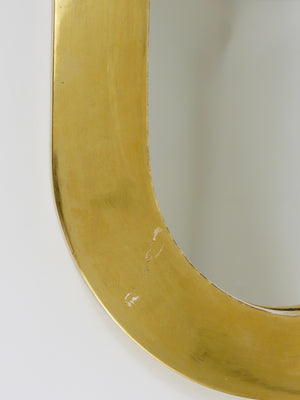 Carl Aubock Gold-Plated Midcentury Minimalist Wall Mirror, Vienna, Austria, 1960
