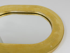 Carl Aubock Gold-Plated Midcentury Minimalist Wall Mirror, Vienna, Austria, 1960