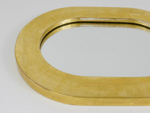 Carl Aubock Gold-Plated Midcentury Minimalist Wall Mirror, Vienna, Austria, 1960