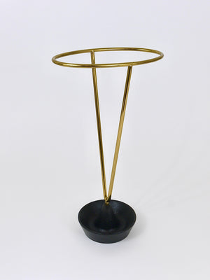 Carl Auböck Mid-Century Brass and Cast Iron Umbrella Stand, Austria, 1950s