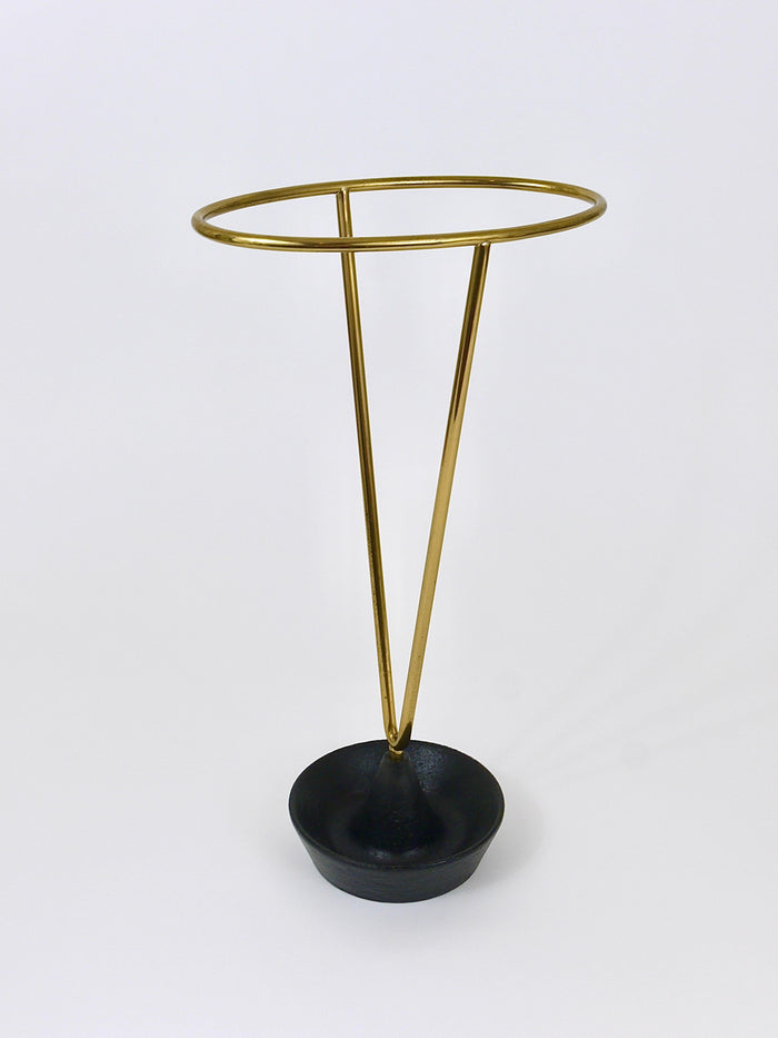 Carl Auböck Mid-Century Brass and Cast Iron Umbrella Stand, Austria, 1950s