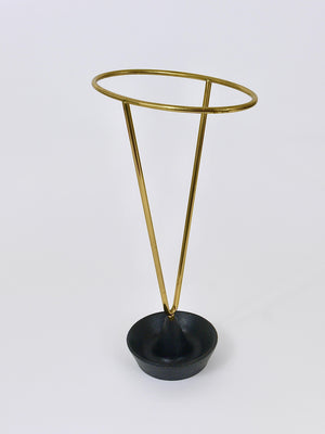 Carl Auböck Mid-Century Brass and Cast Iron Umbrella Stand, Austria, 1950s