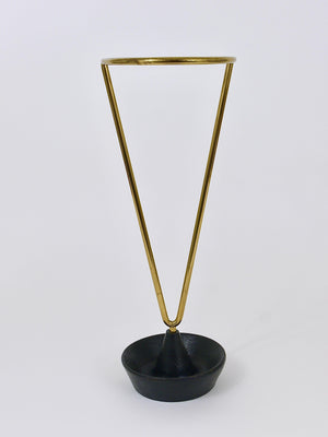 Carl Auböck Mid-Century Brass and Cast Iron Umbrella Stand, Austria, 1950s