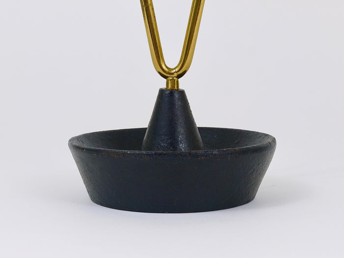 Carl Auböck Mid-Century Brass and Cast Iron Umbrella Stand, Austria, 1950s