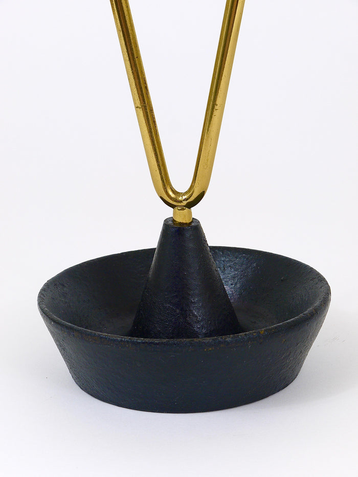 Carl Auböck Mid-Century Brass and Cast Iron Umbrella Stand, Austria, 1950s