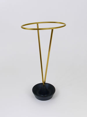 Carl Auböck Mid-Century Brass and Cast Iron Umbrella Stand, Austria, 1950s