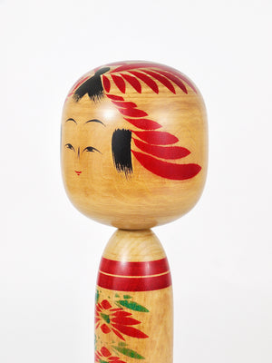 Dekorative Togatta-Kokeshi-Puppenskulptur aus Nordjapan, handbemalt