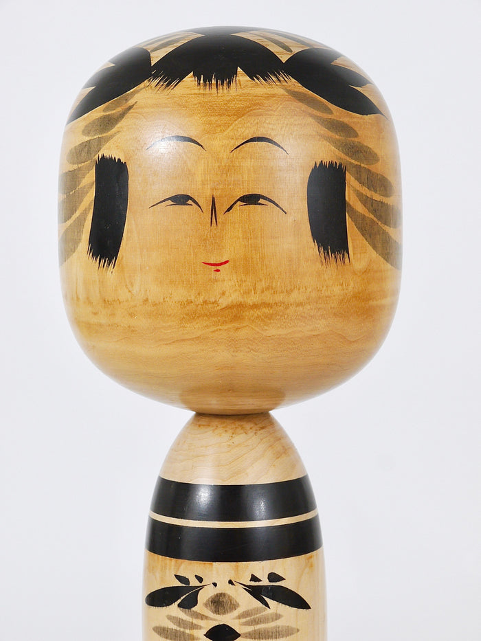 Decorative Togatta Kokeshi Doll Sculpture from Northern Japan, Hand-Painted