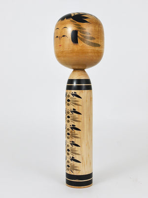 Dekorative Togatta-Kokeshi-Puppenskulptur aus Nordjapan, handbemalt