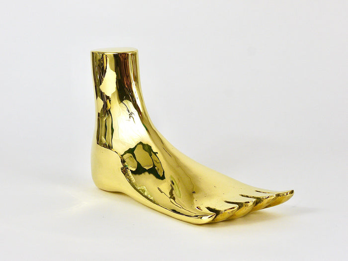 Carl Auböck Monumental Lifesize Brass Foot Sculpture, Werkstätte Auböck, Austria