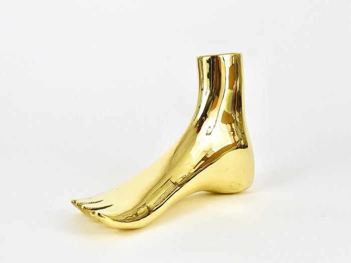 Carl Auböck Monumental Lifesize Brass Foot Sculpture, Werkstätte Auböck, Austria