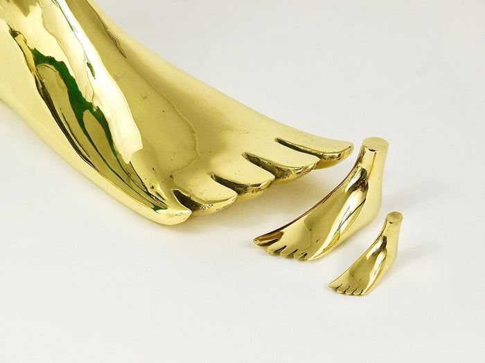 Carl Auböck Monumental Lifesize Brass Foot Sculpture, Werkstätte Auböck, Austria