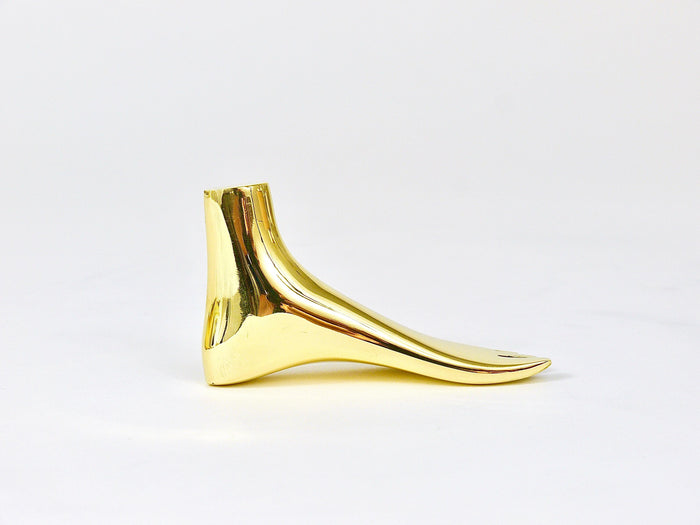 Signed Carl Auböck Midcentury Brass Foot Paperweight Handmade Sculpture