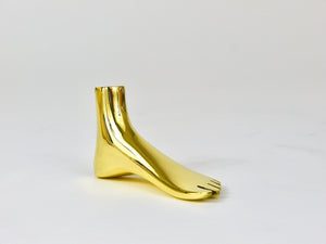 Signed Carl Auböck Midcentury Brass Foot Paperweight Handmade Sculpture