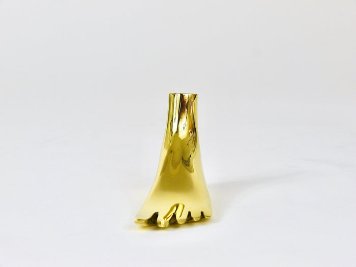 Signed Carl Auböck Midcentury Brass Foot Paperweight Handmade Sculpture