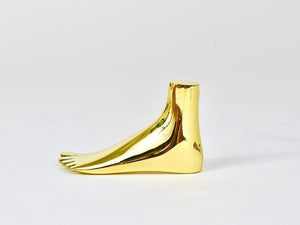 Signed Carl Auböck Midcentury Brass Foot Paperweight Handmade Sculpture
