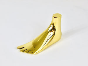 Signed Carl Auböck Midcentury Brass Foot Paperweight Handmade Sculpture