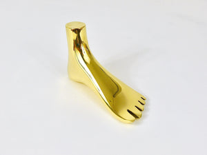 Signed Carl Auböck Midcentury Brass Foot Paperweight Handmade Sculpture