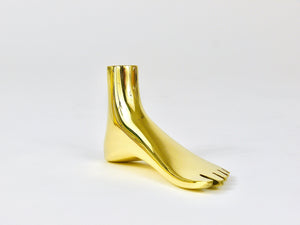 Signed Carl Auböck Midcentury Brass Foot Paperweight Handmade Sculpture