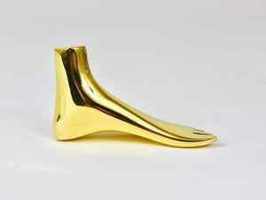 Signed Carl Auböck Midcentury Brass Foot Paperweight Handmade Sculpture