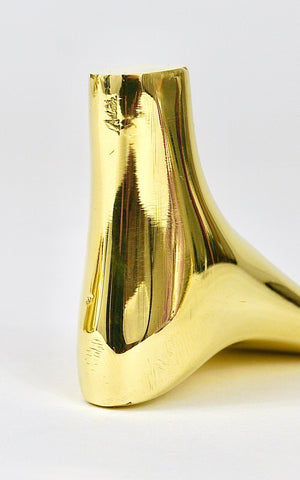 Signed Carl Auböck Midcentury Brass Foot Paperweight Handmade Sculpture