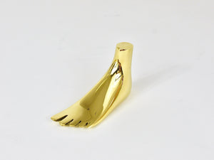 Signed Carl Auböck Midcentury Brass Foot Paperweight Handmade Sculpture
