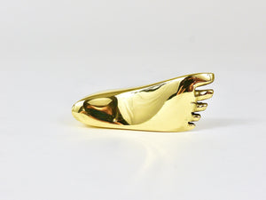 Signed Carl Auböck Midcentury Brass Foot Paperweight Handmade Sculpture