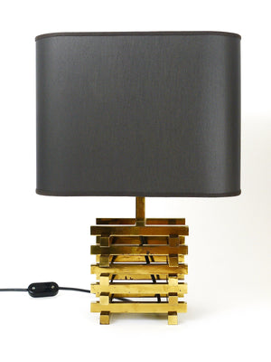 Coppia di lampade da tavolo Romeo Rega in ottone, Italia, anni 1970