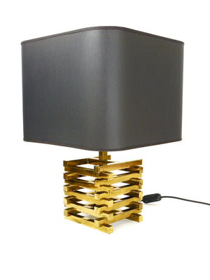 Coppia di lampade da tavolo Romeo Rega in ottone, Italia, anni 1970