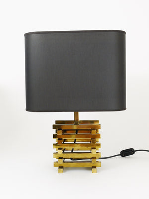 Coppia di lampade da tavolo Romeo Rega in ottone, Italia, anni 1970