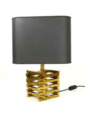 Coppia di lampade da tavolo Romeo Rega in ottone, Italia, anni 1970