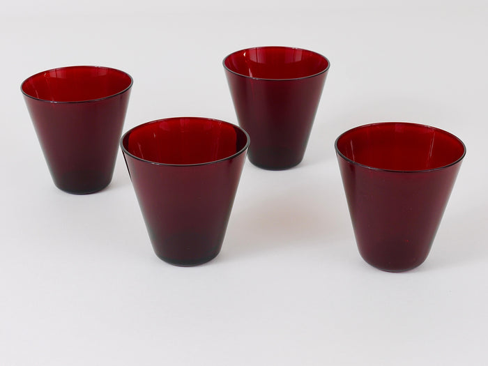 Four Kaj Franck Kartio Midcentury Drinking Glasses by Nuutajarvi Nottsjo Finland