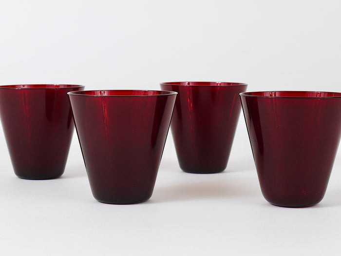 Four Kaj Franck Kartio Midcentury Drinking Glasses by Nuutajarvi Nottsjo Finland