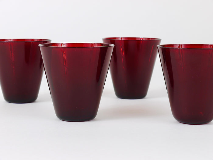 Four Kaj Franck Kartio Midcentury Drinking Glasses by Nuutajarvi Nottsjo Finland